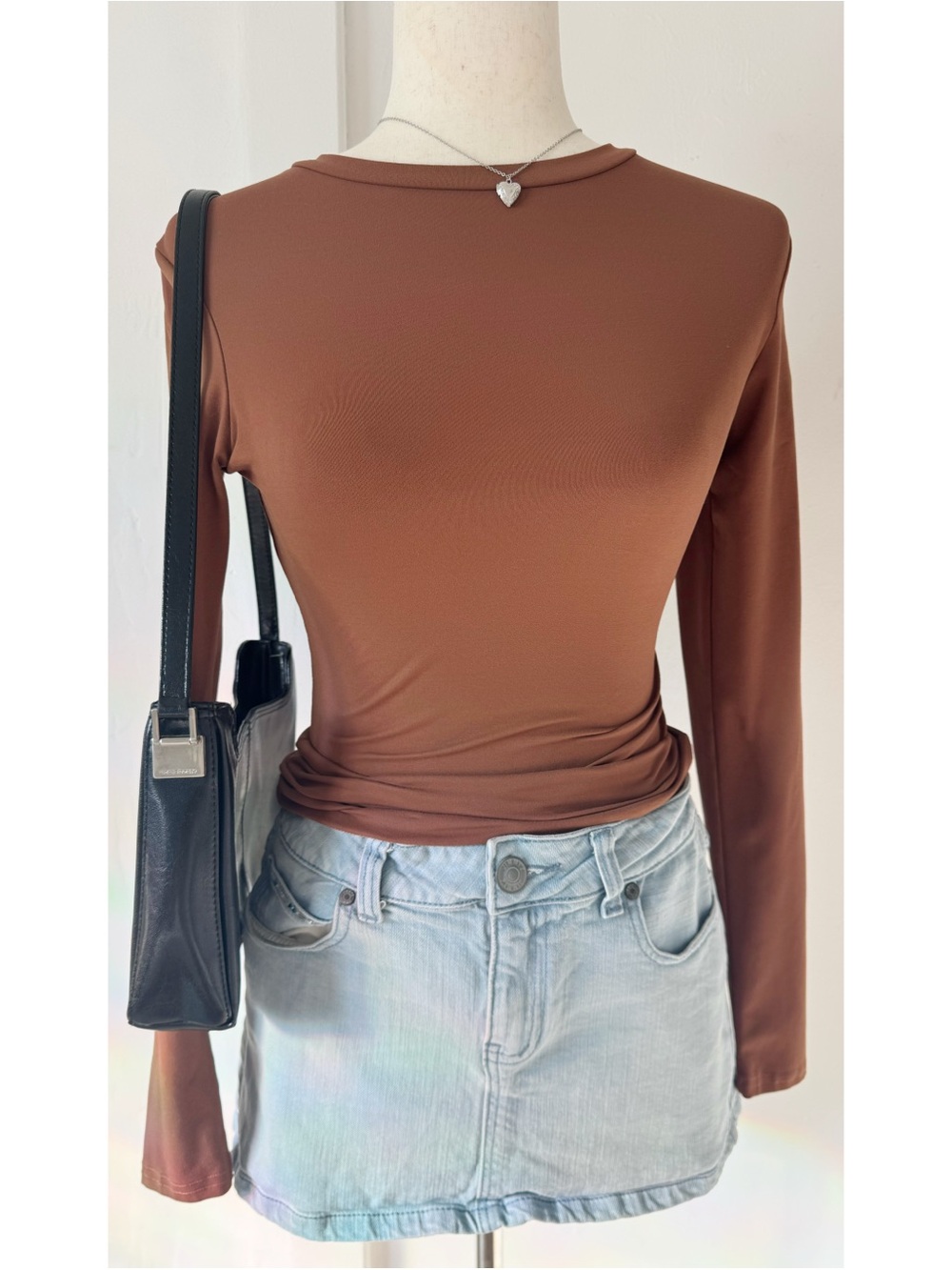 Seamless Trendy Brown Long Sleeve Top